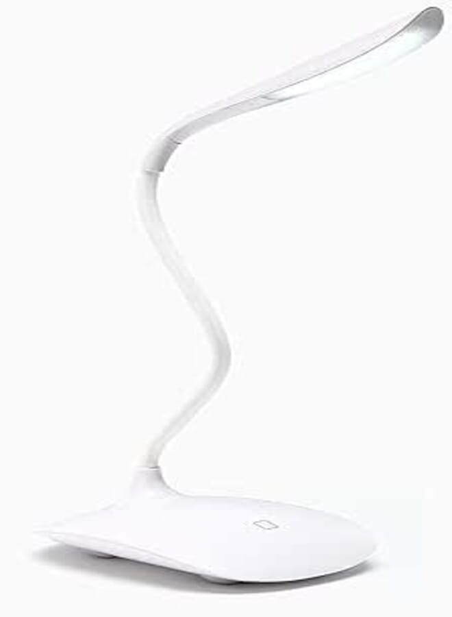 Flexible Led Desk Lamp with USB Charging and Touch Control , Eye Protection Desk Reading Lamp with 3 Level Brightness for Reading ,Studying, Working, white